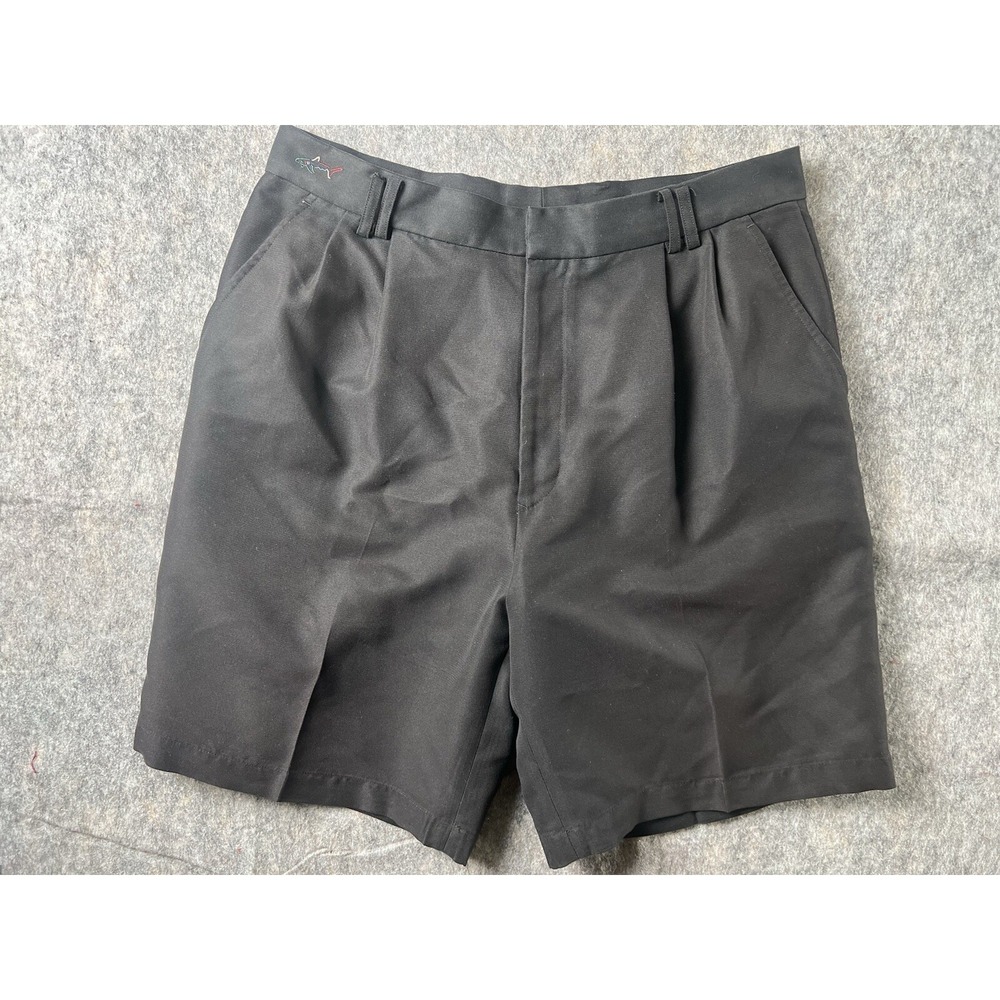 GREG NORMAN SHORTS Men's SIZE 34 PLEATED FRONT GOLF‎ BLACK #135